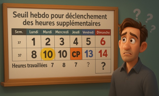 seuil déclenchement des heures supplémentaires en cas de congés payés sur la semaine
